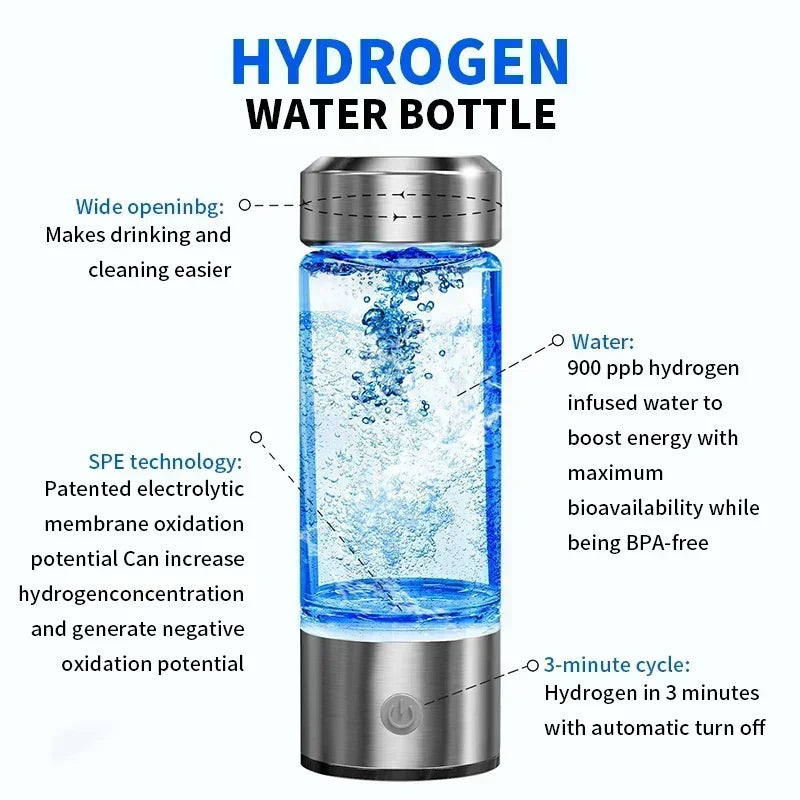 420ML Hydrogen Oxygen Water Cup H2 Inhalation Device Water Bottle