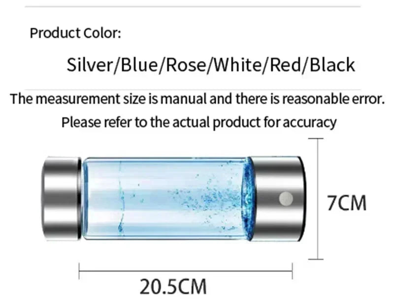 420ML Hydrogen Oxygen Water Cup H2 Inhalation Device Water Bottle