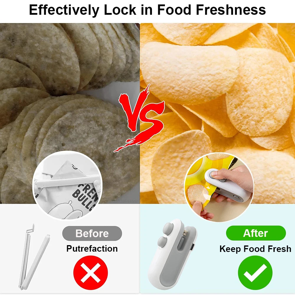 Mini Heat Bag Sealing Machine Plastic Bag Sealer Rechargeable Food Packing Bag Thermal Sealer Portable Plastic Bag Heat Sealer